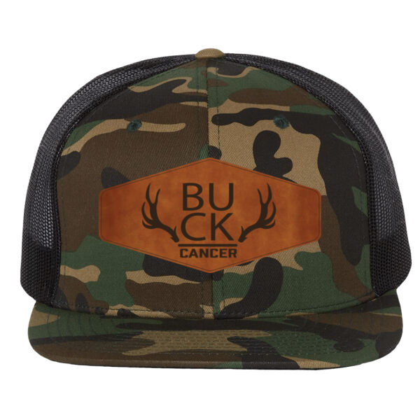 Buck Cancer D2 - Wool Blend Flat Bill Trucker Cap Thumbnail